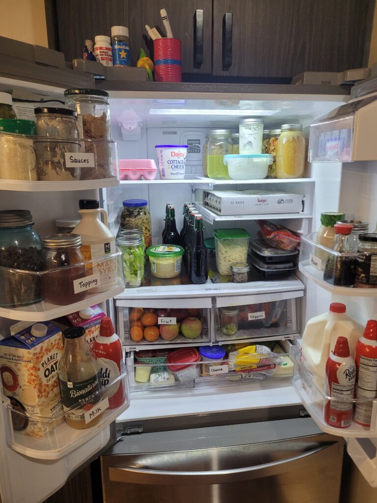 Fridge Organized with labels