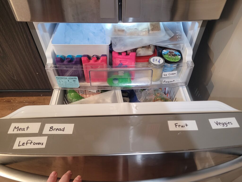 Freezer Organized with Labels