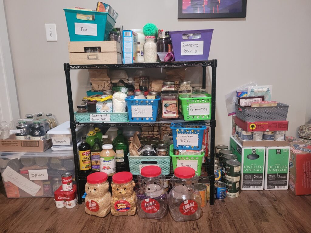 Picture of a Pantry organized with labels