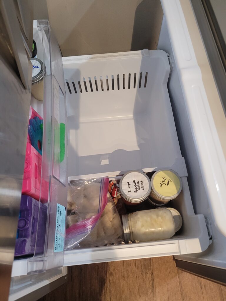 One Side of drawer is empty to clean and organize 