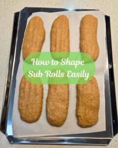 6 sub rolls on a pan
